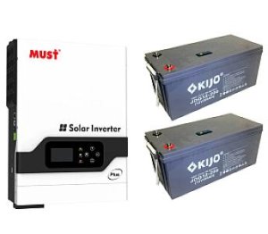 Комплект резервного питания (ИБП) MUST 3 кВт MPPT гибридный, 24В 200Ач, AG5-3PLUS-2G фото