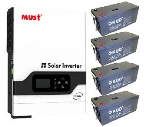 Комплект резервного питания (ИБП) MUST 5 кВт MPPT гибридный, 48В 200Аг, AG11-5PLUS-4G фото