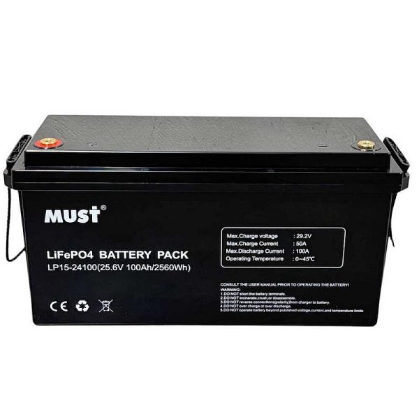 Аккумулятор литий-железо-фосфатный MUST LiFePO4 LP1500-24100 24V 100Ah фото Аккумулятор литий-железо-фосфатный MUST LiFePO4 LP1500-24100 24V 100Ah фото